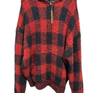 SKIMS‎ Black and Red Buffalo Check Sweater
